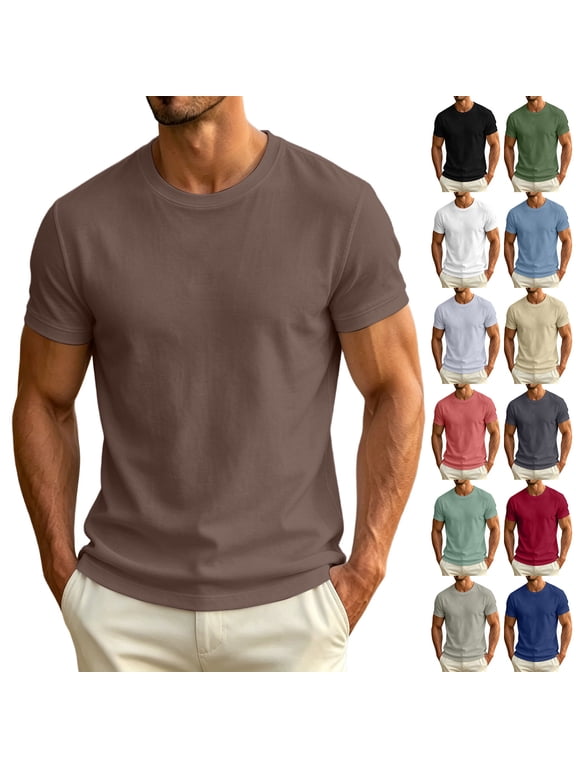 Men Solid Short Sleeve Breathable Trendy Casual T-Shirts