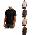 thumbnail image 1 of Antinious Men Solid Short Sleeve Collared Summer Button Casual Dress Shirts, 1 of 5