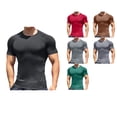 thumbnail image 1 of Antinious Men Solid Short Sleeve Crewneck Summer Breathable Fitness Workout Tops, 1 of 5