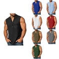 thumbnail image 1 of Antinious Men Solid Sleeveless Crewneck Summer Pocket Curved Hem Tank Tops, 1 of 5