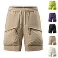 thumbnail image 1 of Antinious Men Solid Zip Pocket Elastic Waist Casual Fashion Loose Oversized Shorts, 1 of 5