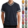 thumbnail image 1 of Antinious Men Sport Outdoors Print Short Sleeve V-Neck Summer Pullover Casual Blouse, 1 of 5