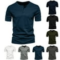 thumbnail image 1 of Antinious Men Casual Solid Fashion Pullover Round Neck Short Sleeve Blouse,Army Green,M, 1 of 5