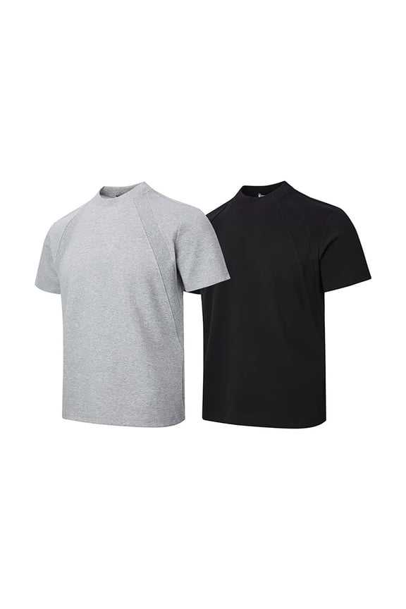 Mens Summer Beach Shirt,Workout Tops Men,Men Shirts Solid Snug Casual Short Sleeved Concise Round Neck Shirts,Gray,XXL