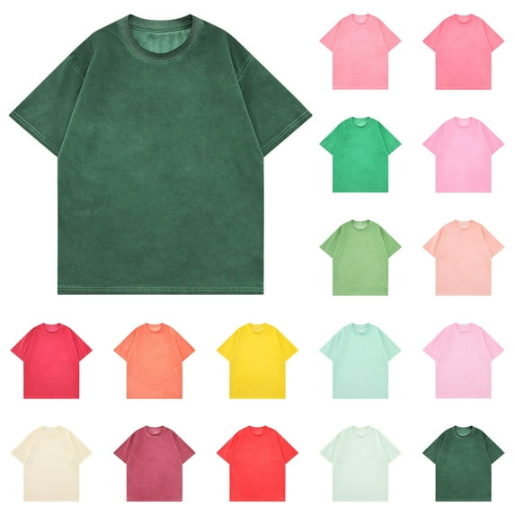 Antinious Mens Summer Beach Shirt,Workout Tops Men,Men Shirts Vintage Solid Casual Short Sleeved Round Neck Shirts,Pink,XXL
