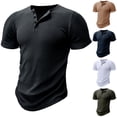 thumbnail image 1 of Antinious Mens Summer Beach Shirt,Workout Tops Men,Mens Short Sleeve Shirts Button up Casual High-elastic Fashion Round Neck Pullover Tops,Army Green,XL, 1 of 5