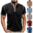 thumbnail image 1 of Antinious Mens Summer Beach Shirt,Workout Tops Men,Mens Short Sleeve Shirts Button up Casual Fashion Half Round Neck,Khaki,XL, 1 of 4
