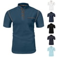 thumbnail image 1 of Antinious Mens Summer Beach Shirt,Workout Tops Men,Mens Short Sleeve Shirts Button up Casual Fashion Solid Pocket Stand Up CollarTop/Shirt,Navy,XXL, 1 of 4