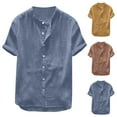 thumbnail image 1 of Antinious Mens Summer Beach Shirt,Workout Tops Men,Mens Short Sleeve Shirts Button up Casual Solid Round Collar Closure Shirt Blouse,Khaki,S, 1 of 5