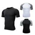 thumbnail image 1 of Antinious Men Patchwork Gym Slim High Elastic Round Neck Raglan Short Sleeve Breathable Tops, 1 of 3