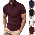 thumbnail image 1 of Antinious Men Summer Short Sleeve Solid Fashion Gym Collar Breathable Relaxed Tops, 1 of 3