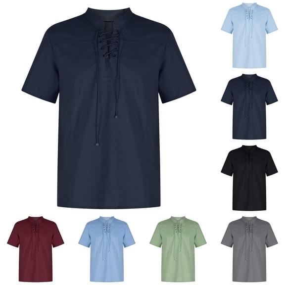 Antinious Mens Summer Beach Shirts,Men Short Sleeve Blouses,Mens Tshirts Tops Solid Loose Casual Short Sleeve Shirt,Gray,XXXXXL