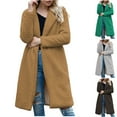 thumbnail image 1 of Antinious Outerwear Coat Ladies Solid Long Sleeve Jacket with Pockets No Hood Casual,Women Sweater Coat,Womens Trench Coat,Green,XXXL, 1 of 5