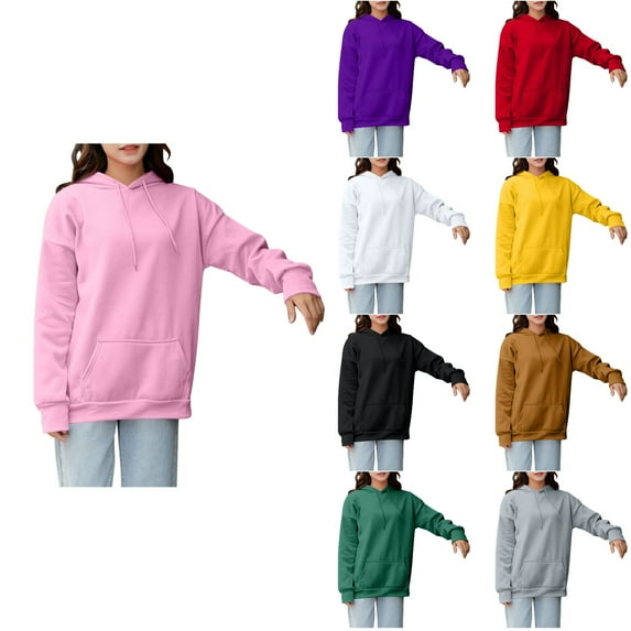 Antinious Oversized Sweatshirt for Women Long Sleeve Hoodie Solid Plus Size Tops,Fall Winter Savings!Sweatshirt for Women,Going Out Tops for Women,Orange,XL