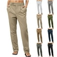 thumbnail image 1 of Antinious Plus Size Cargo Pants for Women Solid Straight Leg Button Pocket,Fall Winter Trousers Pants for Women,Women Sweatpants,XXXL,, 1 of 5