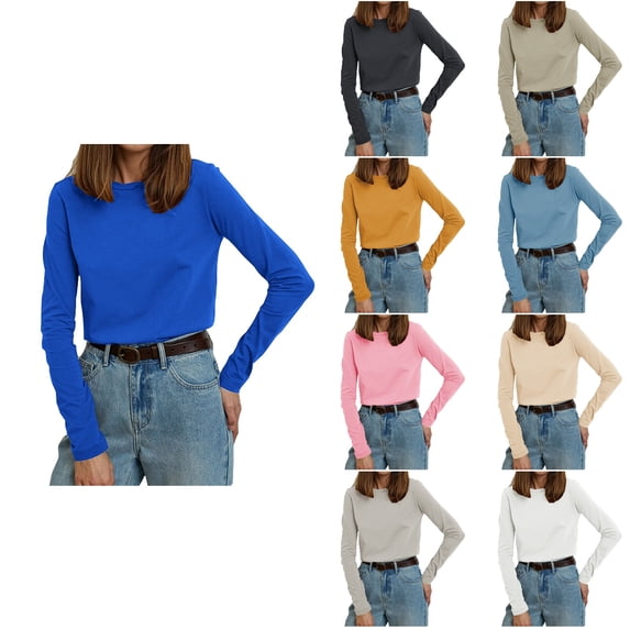 Antinious Plus Size Dressy Tops for Women Crewneck Long Sleeve Solid Slim Casual Blouse,Fall Winter Sweatshirt for Women,Going Out Tops for Women,Black,XXXXL