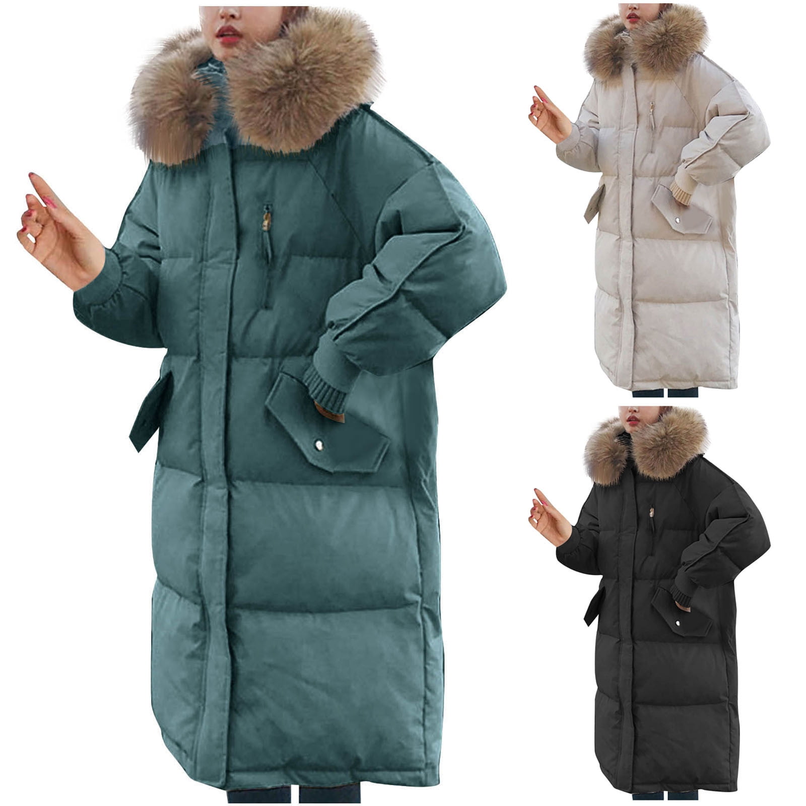 Men's Plus Size Hooded Puffer Jacket with Drawstring Hem