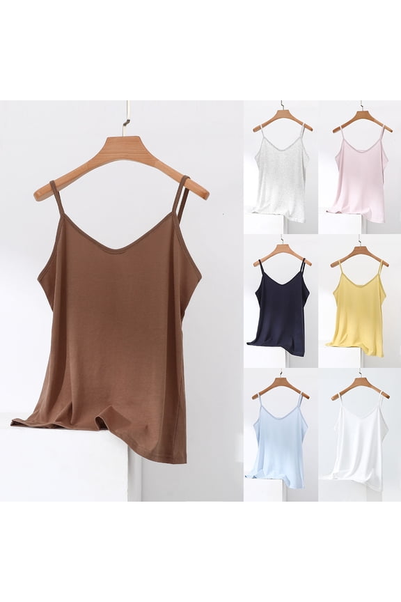 Plus Size Pajama Tank Tops for Women Solid V-Neck Sleeveless Cami Top,Holiday!Sleep Shirts for Women,Women Tops Casual,Yellow,XL