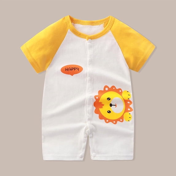 Antinious Short Sleeve Bodysuits for Kids,Boys And Girls Summer Bodysuit,Summer Kids Romper Boys And Girls Kids Short-sleeved Cardigan Crawling Clothes,White,90