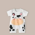 thumbnail image 1 of Antinious Short Sleeve Bodysuits for Kids,Boys And Girls Summer Bodysuit,Toddler Kids Girls Boys Short Sleeve Printed Color T-Shirt Round Neck Jumpsuit Romper,White,90, 1 of 4