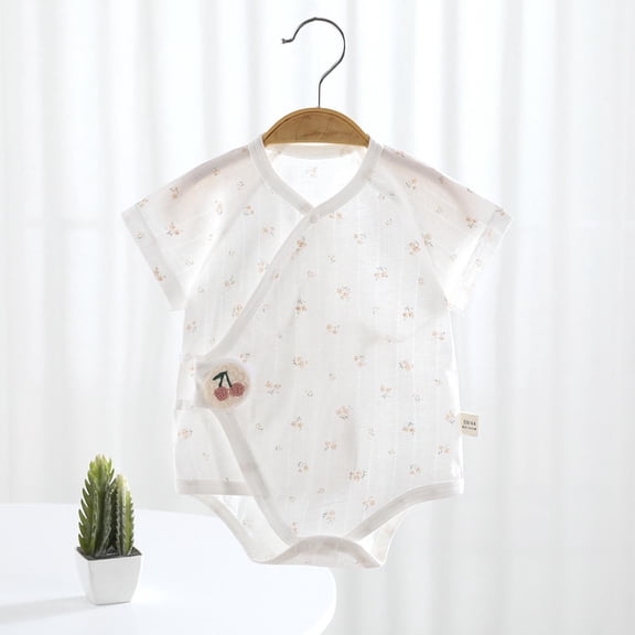 Antinious Short Sleeve Bodysuits for Kids,Boys And Girls Summer Bodysuit,Summer Kids Bag Fart Clothes Casual Print Air-conditioned Clothes,White,59