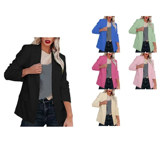 Antinious Sport Coats for Women Solid Long Sleeve Lapel Business Casual Jacket,Women Sweater Coat,Womens Trench Coat,Green,L