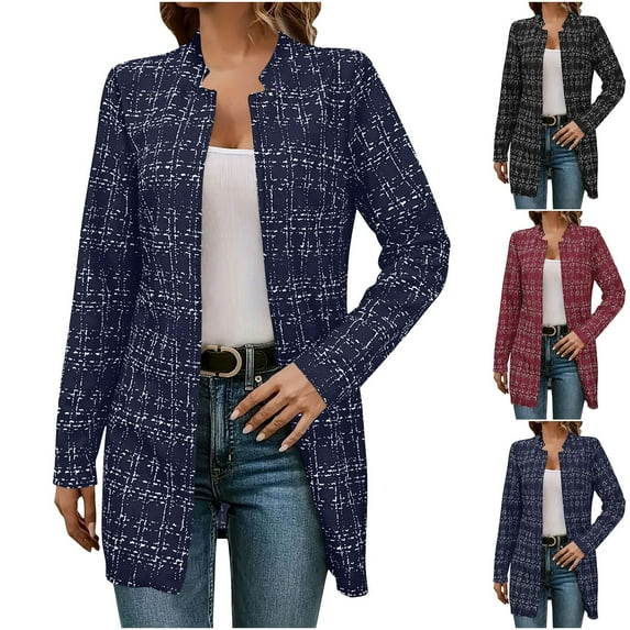 Antinious Sport Coats for Women Winter Outerwear Coat Solid Color Long Sleeve Mid-Length Casual Elegant Sleeveless-Free Jacket,Fall Winter Savings Women Sweater Coat,Womens Trench Coat,Blue,M