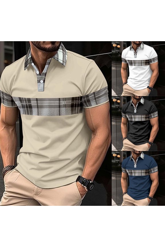Summer Beach Shirt Men,Oversized Tshirts for Man,Mens Short Sleeve Shirts Button up Fashion Stripe Versatile Turndown Collar Blouse,Black,XL