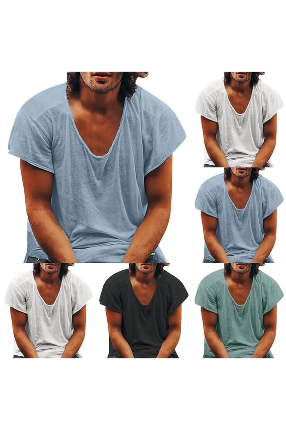 Summer Beach Shirt Men,Oversized Tshirts for Man,Summer Short Sleeved Top Solid Loose Round Neck Base Shirt Casual Short Sleeved Round Neck Blouse,Black,XXL