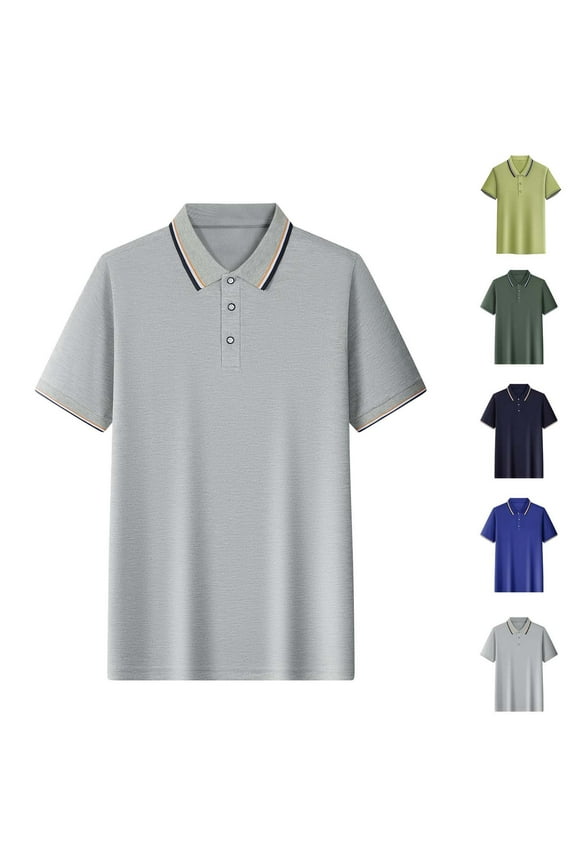 Summer Beach Shirt Men,Oversized Tshirts for Man,Men Shirts Casual Neck Turndown Collar Sleeved Blouse,Navy,XXL