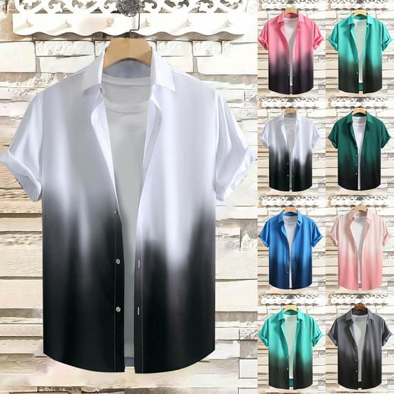 Antinious Summer Beach Shirt Men,Oversized Tshirts for Man,Mens Short Sleeve Shirts Button up Casual Shirt Vintage Bowling Workout Tops,White,XL