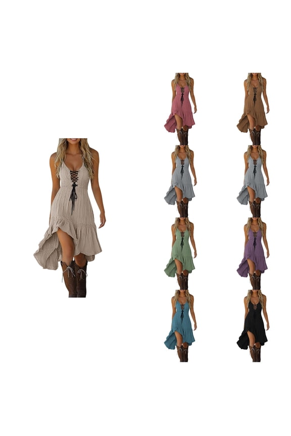Summer Dresses for Women,Casual Dresses for Women,Party Dresses for Women Solid Casaul Sleeveless Hollowed Out Midi Silm Beach Dress,Green,S