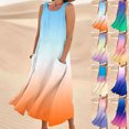 thumbnail image 1 of Antinious Women Zip Sleeveless Round Neck Print Versatile Stylish Midi Dress, 1 of 5