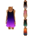 thumbnail image 1 of Antinious Women Gradient Print Round Neck Sleeveless Casual Soft Beach Dress, 1 of 5