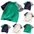 thumbnail image 1 of Antinious Summer Toddler Boys Loose Color Matching Short Sleeve Tshirts Tops,White,150, 1 of 3