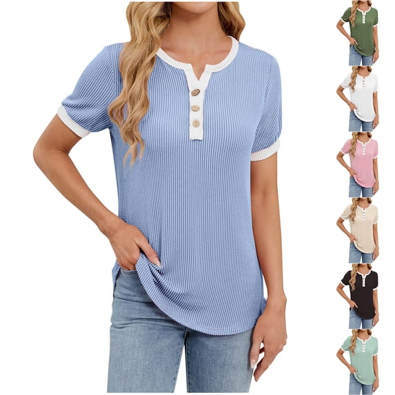 Antinious Summer Tops for Women Trendy,Sweatshirt for Women,Ladies Solid Crewneck T-shirt,White,XXL