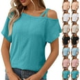 thumbnail image 1 of Antinious Sweatshirt for Women,Tops for Women Trendy,Women Short Sleeve Sequins Loose Polluer Solid V-Neck Blouse Shirt,Pink,M, 1 of 5