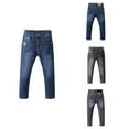 thumbnail image 1 of Antinious Toddler Boys Denim Pants Solid High Waist Slim Stretch Long Pants Boys Jeans,Boys Girls Jeans,Kids Pants,Gray,4 Years, 1 of 4