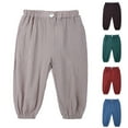 thumbnail image 1 of Antinious Toddler Boys Winter Jogger Pants Solid Linen Like Elastic Waist Sweatpants,Boys Girls Athletic Pants,Kids Jogger Pants,Gray,90, 1 of 5