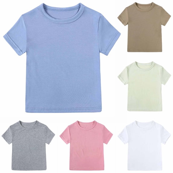 Antinious Toddler Boys Girls Loose Soft Short Sleeve Pullover Shirts,Pink,90