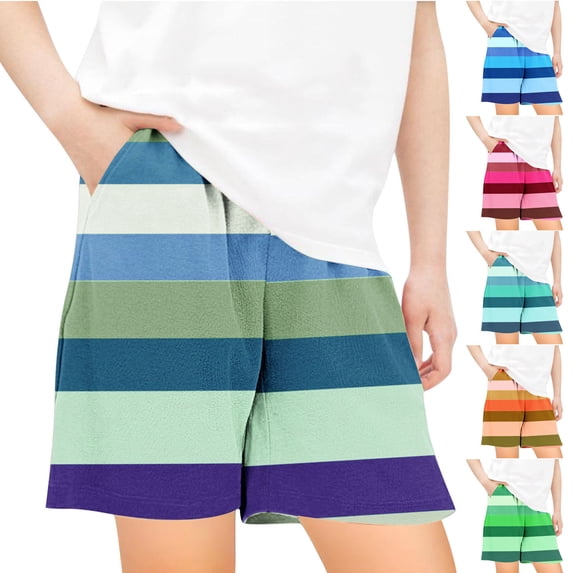 Antinious Toddler Boys Girls Stripe Print Casual Summer Loose Outdoor Beach Shorts