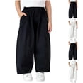 thumbnail image 1 of Antinious Toddler Boys Girls Stylish Solid Elastic Waist Side Pocket Casual Full Length Pants 12-13Y, 1 of 5