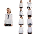 thumbnail image 1 of Antinious Toddler Girls Ruffle Collared Long Sleeve School Uniform Casual Tops, 1 of 5