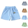 thumbnail image 1 of Antinious Toddler Girls Solid Soft Summer Lightweight Outdoor Fashion Casual Shorts, 1 of 3