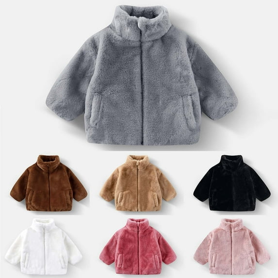 Antinious Toddler Girls Winter Hooded Puffer Jacket Solid Fleece Zipper Coat With Pockets,Sport Coats for Kids,Boys Girls Trench Coat,Brown,120