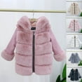 thumbnail image 1 of Antinious Toddler Girls Solid Hooded Zipper Jacket Thickened Fleece Warm Casual Zip Up Outerwear,Sport Coats for Kids,Boys Girls Trench Coat,Watermelon Red,90, 1 of 4