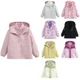 thumbnail image 1 of Antinious Toddler Girls Winter Trench Coat Hooded Zipper Outerwear Solid Waterproof Windproof Hooded Jacket,Sport Coats for Kids,Boys Girls Trench Coat,Purple,150, 1 of 5