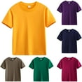 thumbnail image 1 of Antinious Toddler Summer Crewneck Short Sleeve Soft Solid Versatile Basic Shirts,Purple,160, 1 of 4