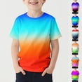 thumbnail image 1 of Antinious Children Boys Pullover Short Sleeve Round Neck Gradient Print Versatile Soft Tops, 1 of 4
