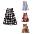 thumbnail image 1 of Antinious Winter Skirts for Women,Skirts for Women Trendy,Corduroy Skirt Women Loose Solid Warm Elastic Waist Long Plaid Skirt,Khaki,Free Size, 1 of 5